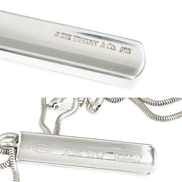 Authentic Rare Vintage Tiffany & Co. 925 Sterling Silver 1837 Bar Pendant - Picture 10 of 13